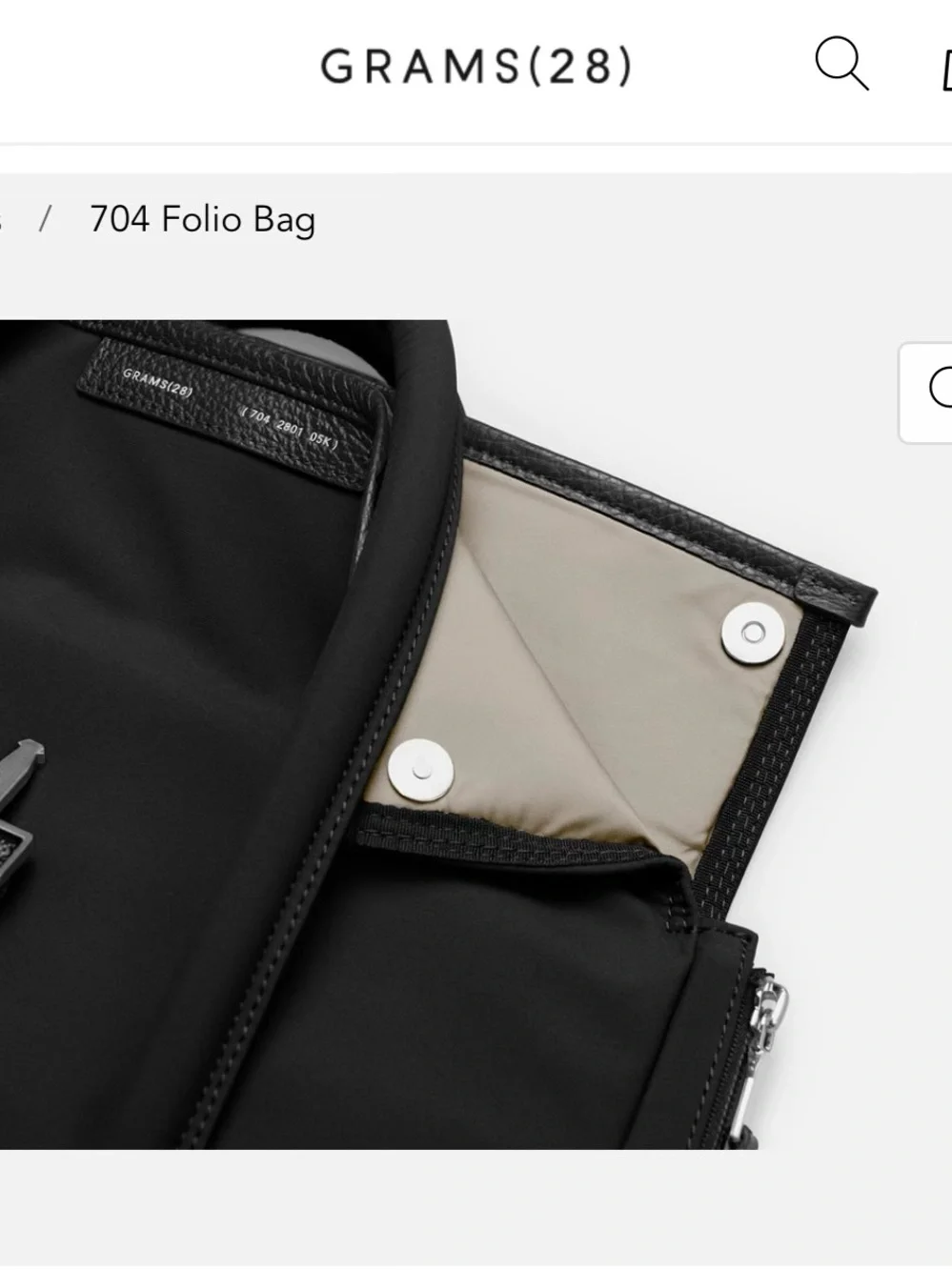 704 Folio Laptop Bag — Black